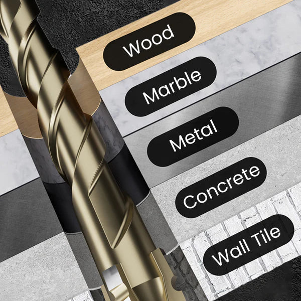 High strength 4 -Flute Serrated Eccentric Drill Bit Kit