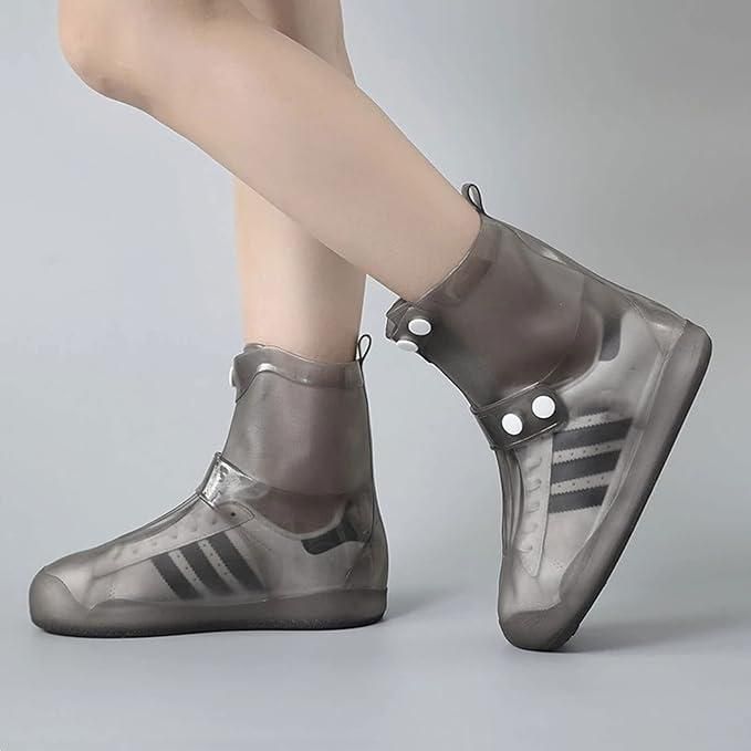 Silicone Rain Shoe Covers (Free Size - Fit For All)-10 inch tall
