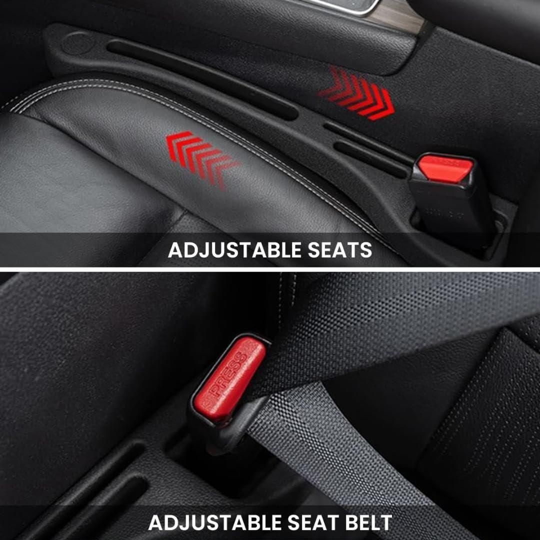 Universal Car Seat Gap Filler Strip – Anti-Drop Pad with Seatbelt Slot